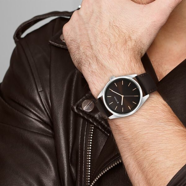 Titan Workwear Brown Dial Analog Leather Strap Watch Men - image number 5