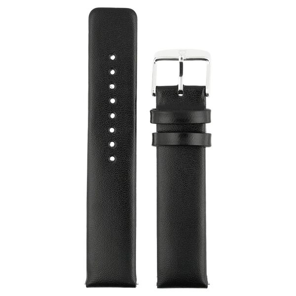 20 mm Black Genuine Leather Strap for Men - image number 0