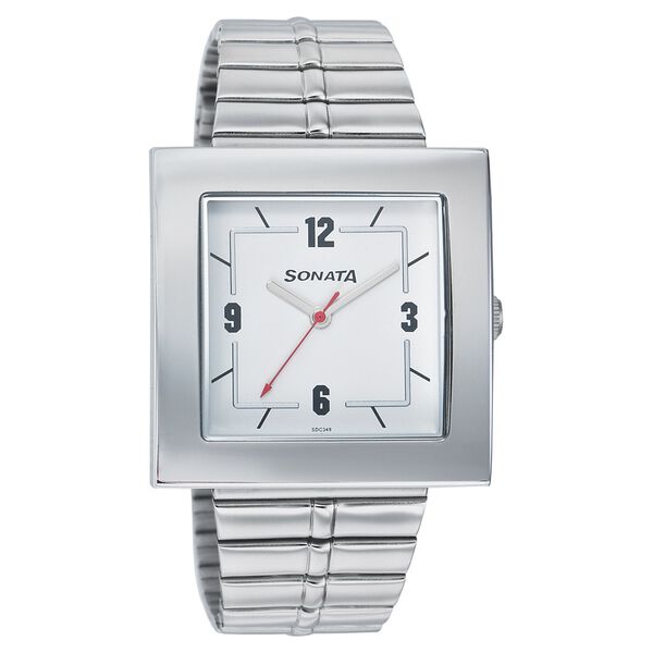 Sonata Quartz Analog White Dial Strap Watch for Men - image number 0