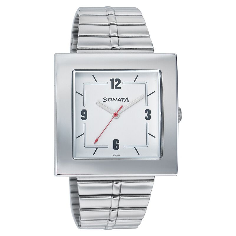 Sonata Quartz Analog White Dial Strap Watch for Men