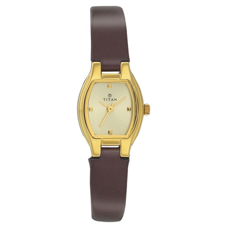 Titan Quartz Analog Champagne Dial Watch for Women