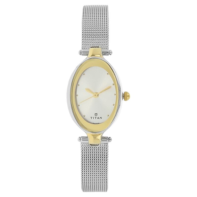 Titan Raga Contempore Silver Dial Analog Stainless Steel Strap watch for Women