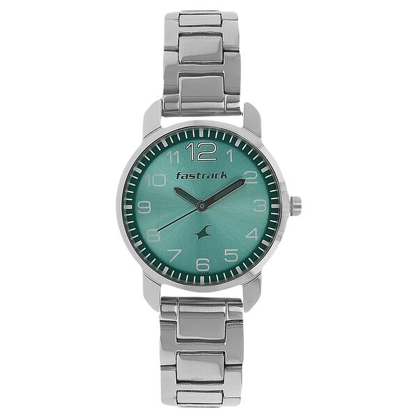 Fastrack Quartz Analog Green Dial Metal Strap Watch for Girls - image number 0