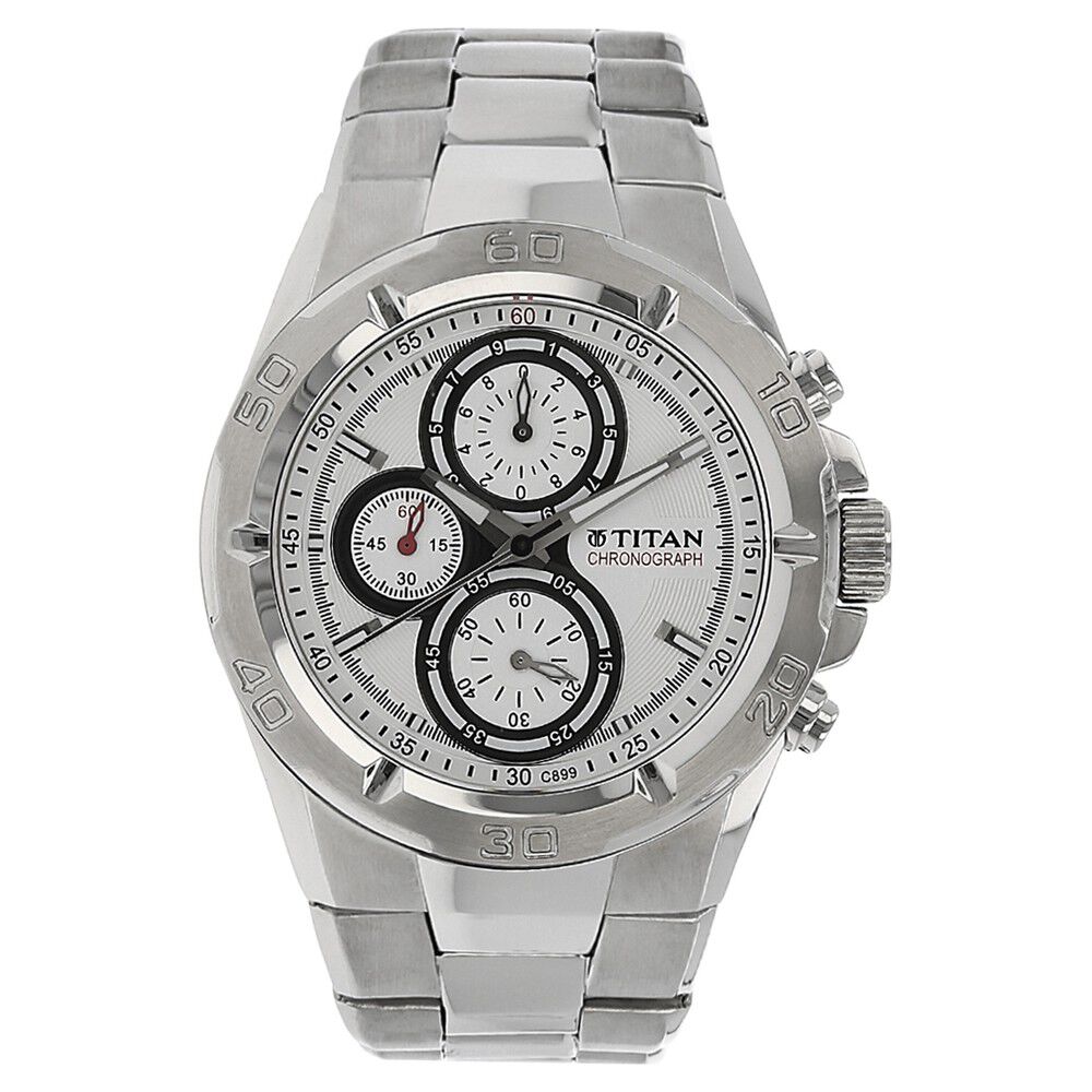 Titan octane chronograph silver dial clearance