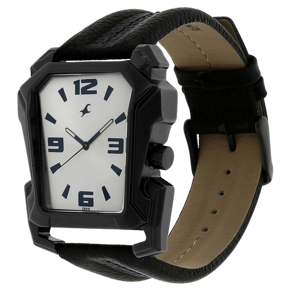 Fastrack Quartz Analog White Dial Leather Strap Watch for Guys - image number 1