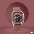Fastrack After Dark Quartz Analog with Day and Date Green Dial Leather Strap Watch for Guys