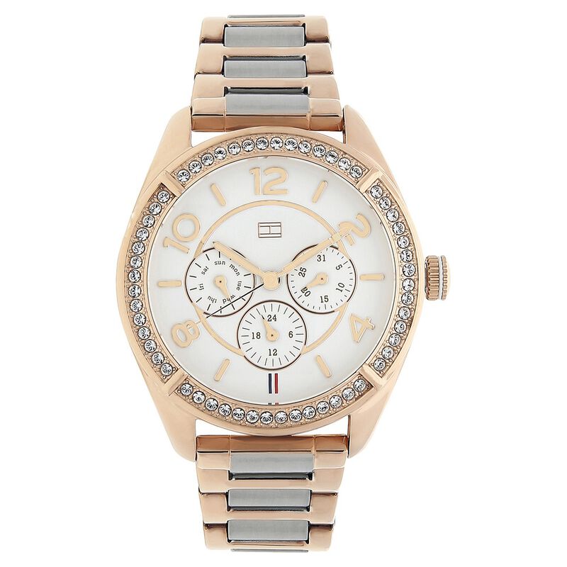 Tommy Hilfiger Quartz Analog White Dial Stainless Steel Strap Watch for Women