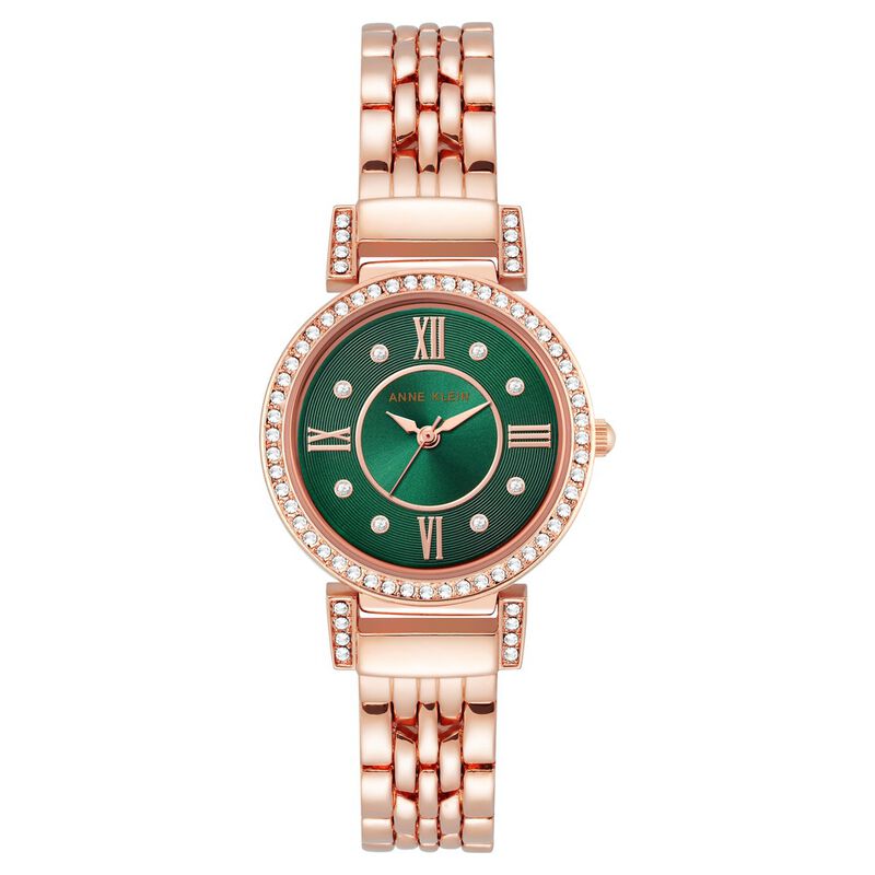 Anne Klein Quartz Analog Green Dial Metal Strap Watch for Women