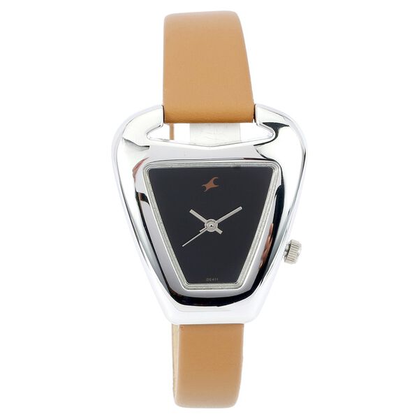 Fastrack Quartz Analog Black Dial Leather Strap Watch for Girls - image number 0