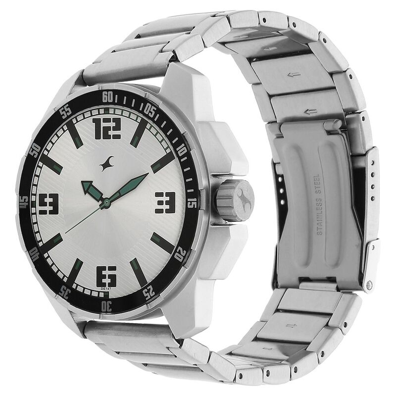 Fastrack Quartz Analog Silver Dial Metal Strap Watch for Guys - image number 1