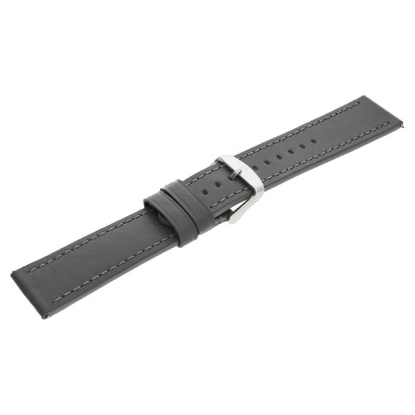 22 mm Grey Genuine Leather Strap for Men - image number 3