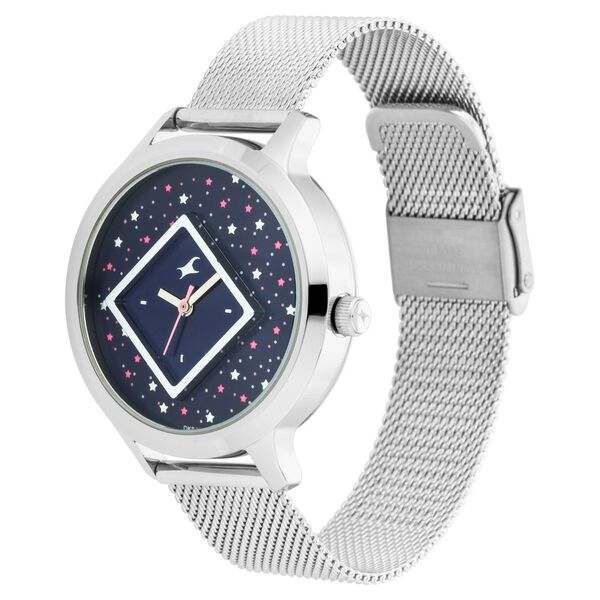 Fastrack Fit Outs Quartz Analog Blue Dial Metal Strap Watch for Girls - image number 2