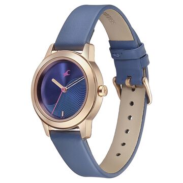 Fastrack Pulse Quartz Analog Blue Dial Leather Strap Watch for Girls