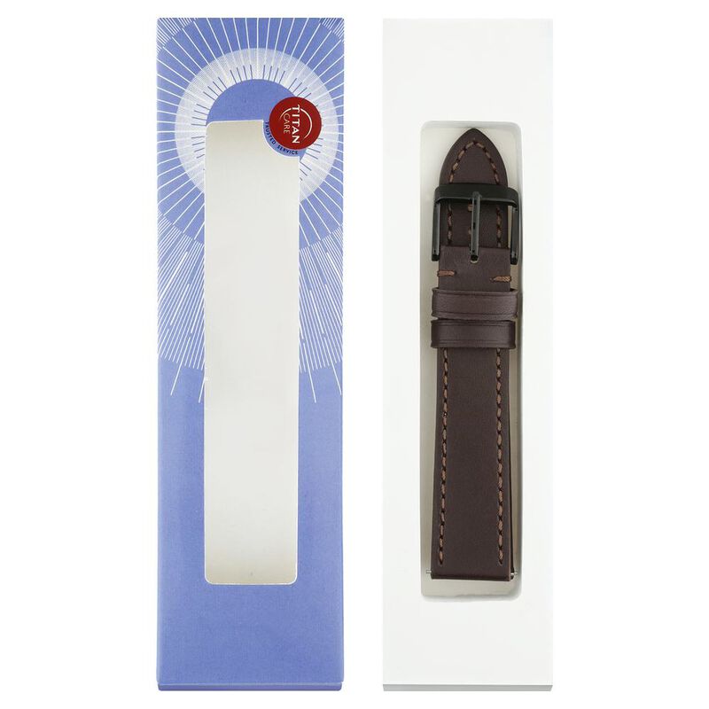 20 mm Brown Genuine Leather Strap for Men - image number 7
