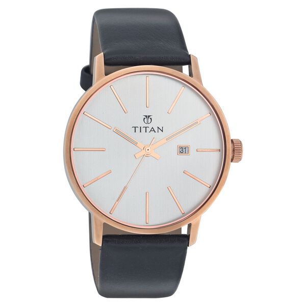 Titan Quartz Analog with Date Silver Dial Watch - image number 0