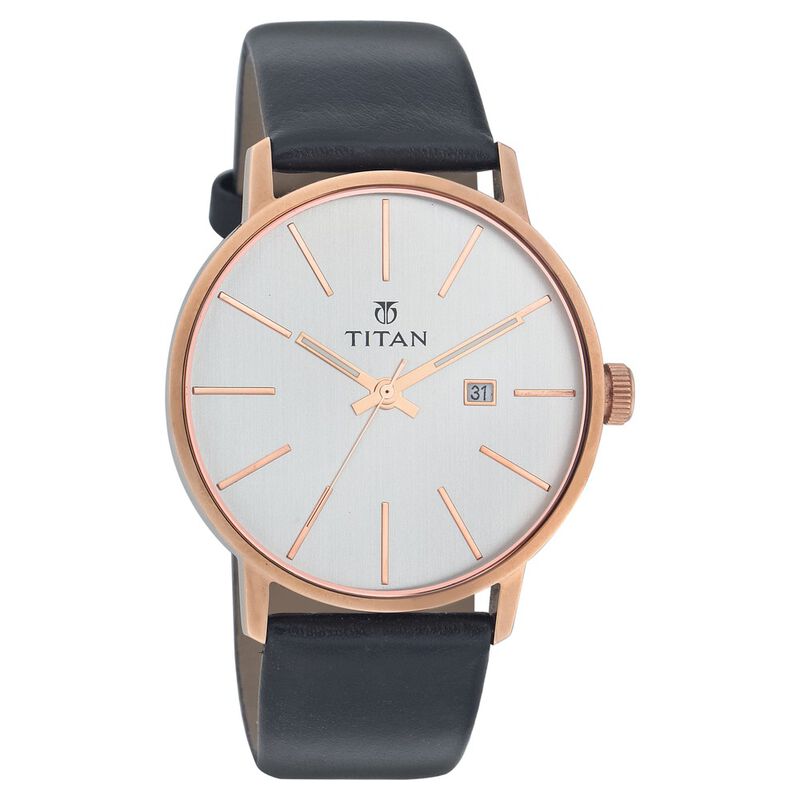Titan Quartz Analog with Date Silver Dial Watch