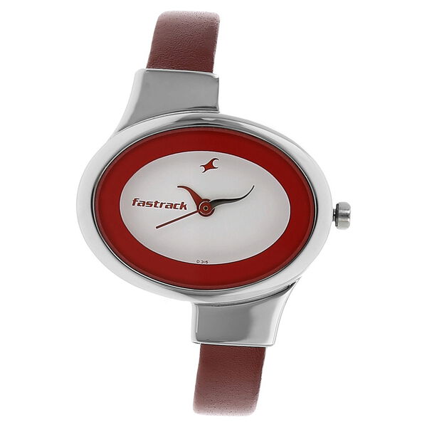 Fastrack Economy Quartz Analog White Dial Leather Strap Watch for Girls - image number 0