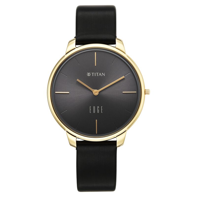Edge Velora Quartz Analog Black Dial Two Toned Leather Strap Watch For Women