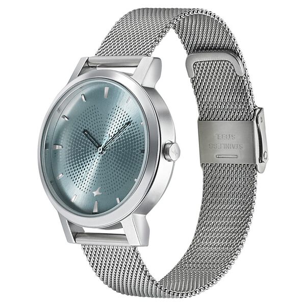 Fastrack Sunburn Quartz Analog Green Dial Metal Strap Watch for Girls - image number 2