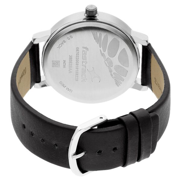 Fastrack Fundamentals Quartz Analog Black Dial Leather Strap Watch for Guys - image number 4