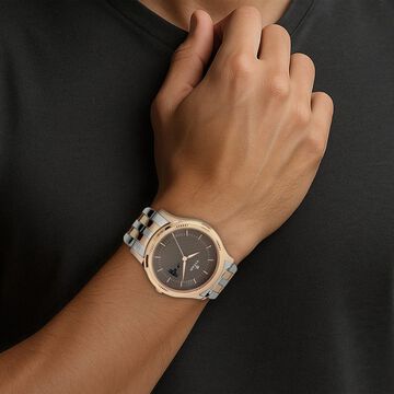 Titan Brown Dial Analog with Day and Date Stainless Steel Strap Watch for Men
