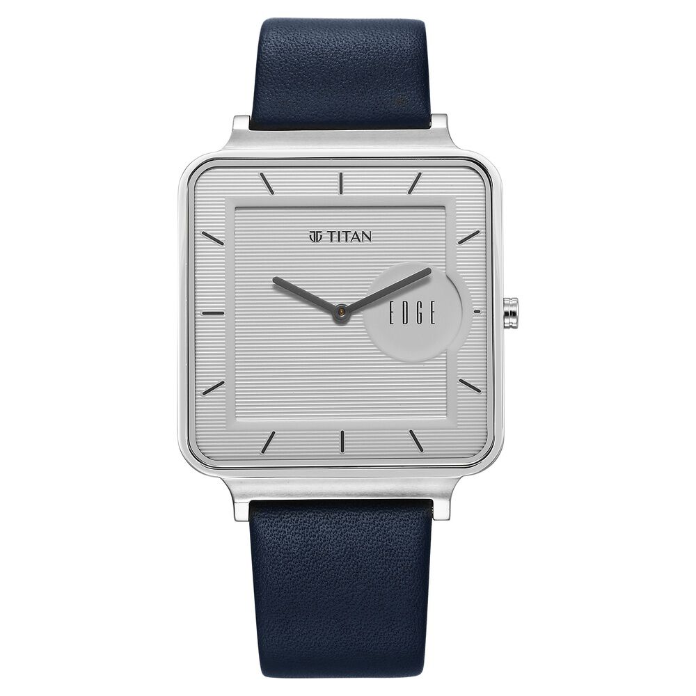 Buy Online Titan Edge Slim Leather Strap White Dial Analog Watch for Men 10017sl01 Titan