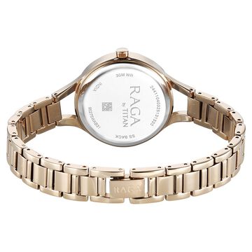 Titan Raga Showstopper Quartz Analog Mother Of Pearl Dial Metal Strap Watch For Women