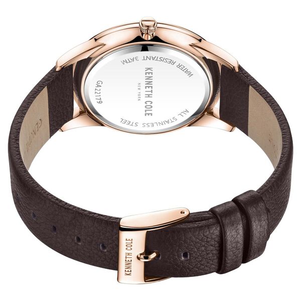 Kenneth Cole Quartz Analog Silver Dial Leather Strap Watch for Men - image number 4