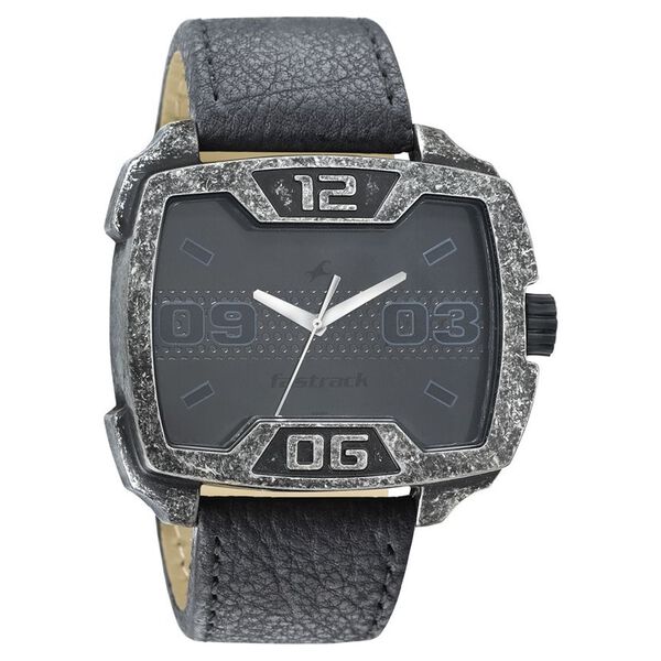Fastrack Quartz Analog Black Dial Leather Strap Watch for Guys - image number 0