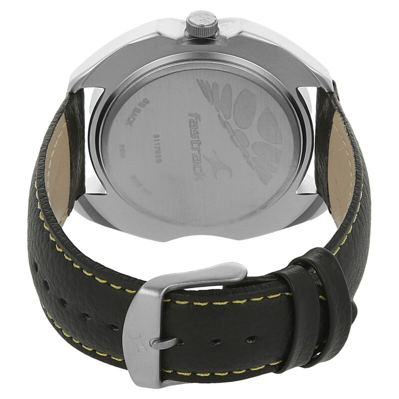 Fastrack Quartz Analog Yellow Dial Leather Strap Watch for Guys - image number 3