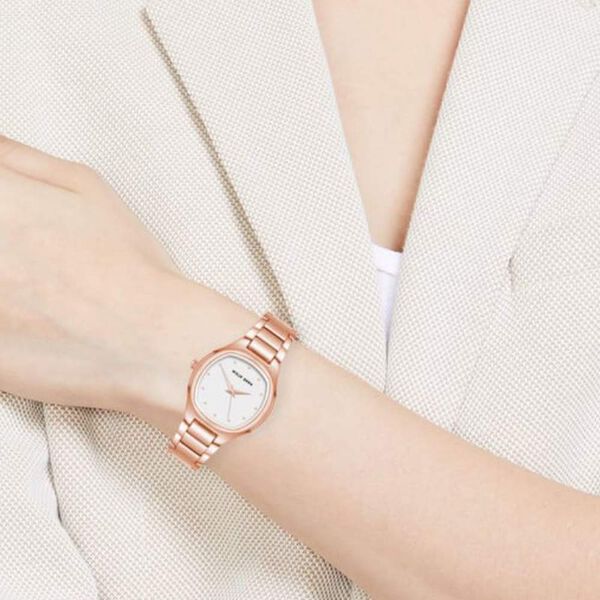 Anne Klein Quartz Analog Silver Dial Rose Gold Metal Strap Watch For Women - image number 4