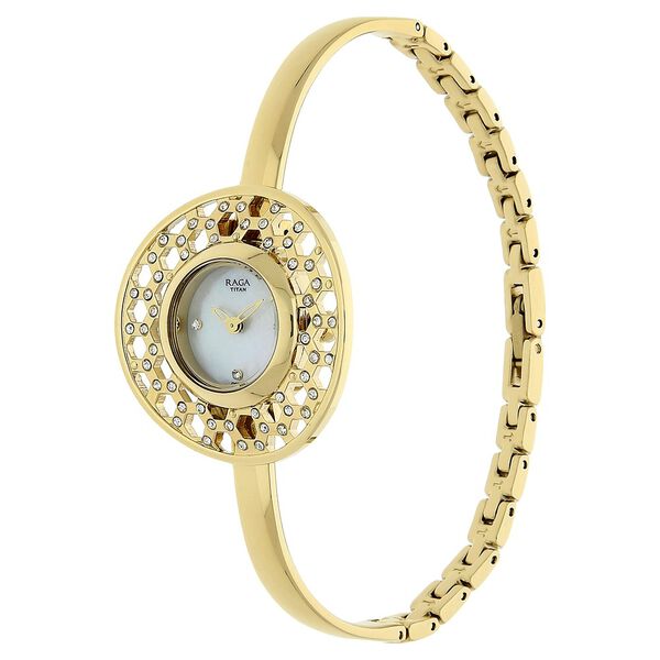 Titan Raga Moonlight Mother of Pearl Dial Women Watch With Metal Strap - image number 1