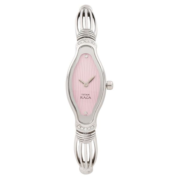 Titan Quartz Analog Pink Dial Metal Strap Watch for Women - image number 0