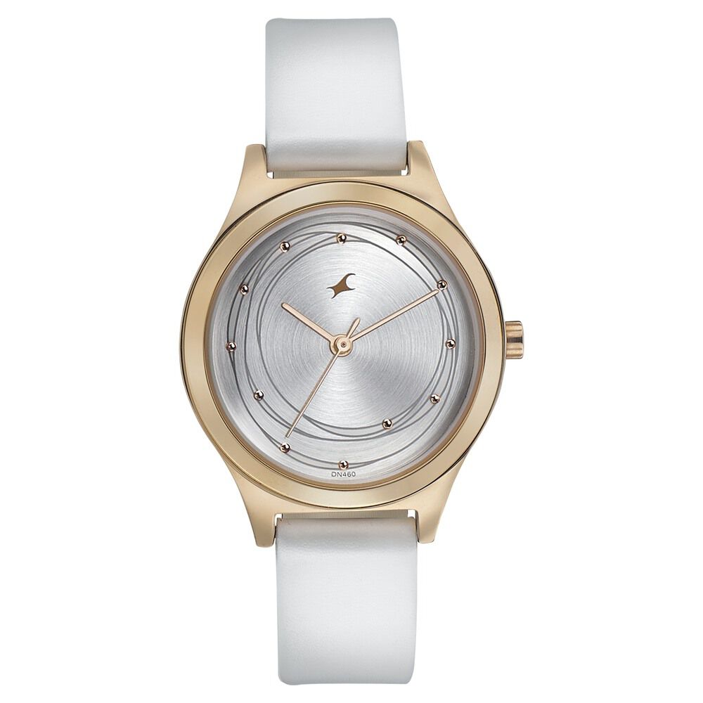 Buy Online Fastrack Style Up Silver Dial Leather Strap Watch for Girls 6152wl01 p Titan