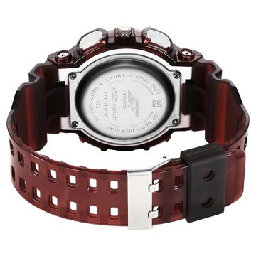 Sonata SF Spectra Quartz Digital Maroon Dial Translucent Maroon Polyether Strap Watch For Men