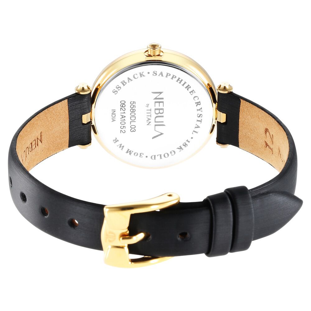 Buy Online Nebula Quartz Analog Green Dial 18 Karat Gold Strap