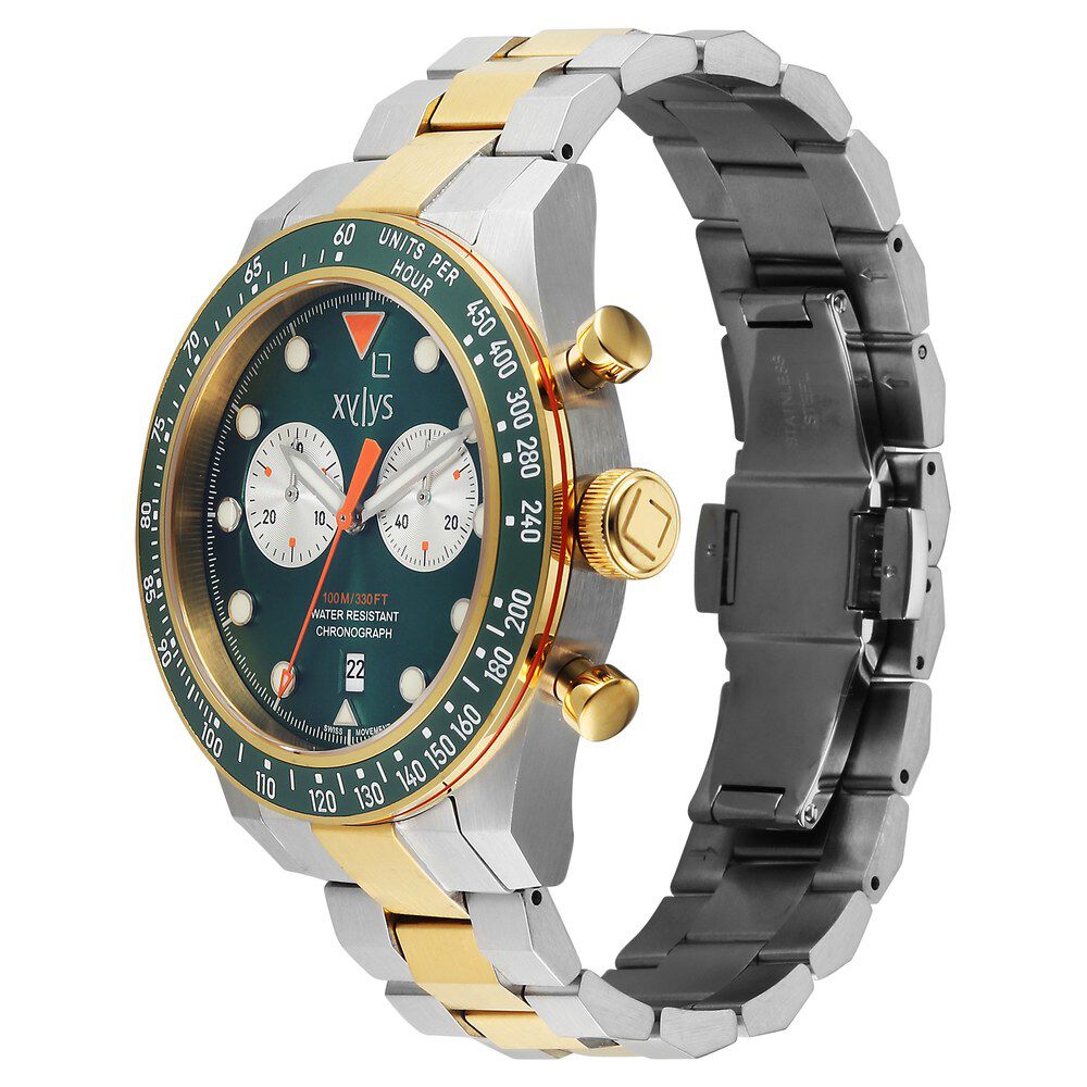 Aureliusページ Buy Online Xylys Aurelius Quartz Chronograph Green Dial Two Tones