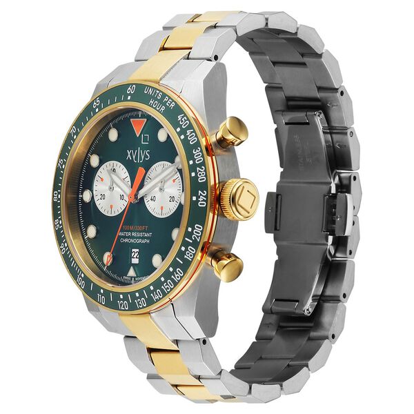 Xylys Aurelius Quartz Chronograph Green Dial Two Tones Stainless Steel Strap Watch For Men - image number 2