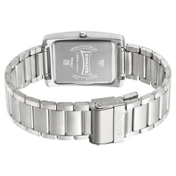 Sonata Quartz Analog Blue Dial Stainless Steel Strap Watch for Men