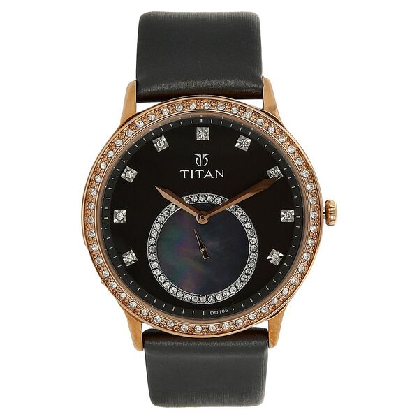 Titan Quartz Analog Grey Dial Leather Strap Watch for Women - image number 0