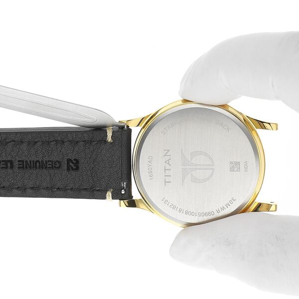 22 mm Black Genuine Leather Straps for Men - image number 6