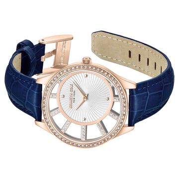 Kenneth Cole Quartz Analog Silver Dial Leather Strap Watch For Women