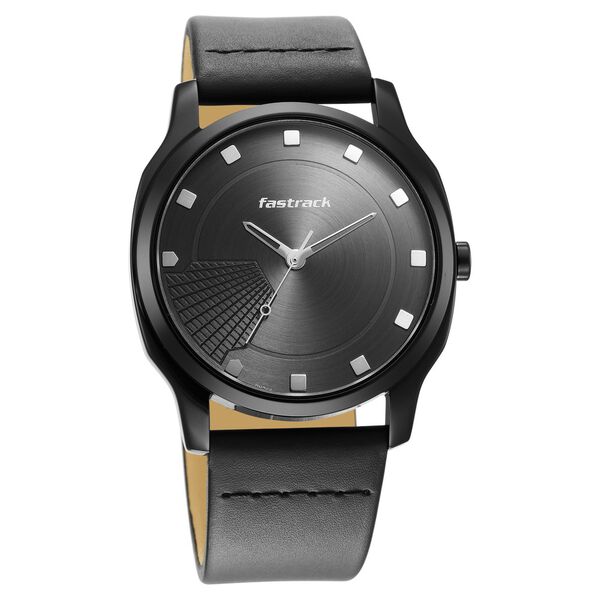 Fastrack Stunners Quartz Analog Anthracite Dial Leather Strap Watch for Guys - image number 1