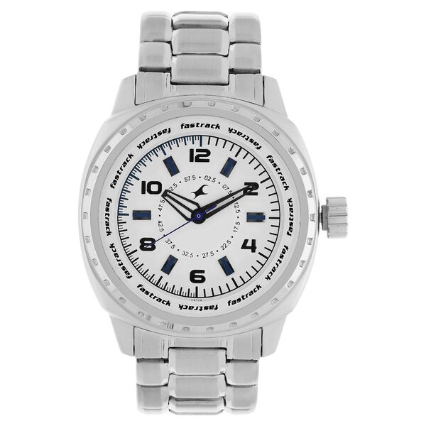 Fastrack Quartz Analog Silver Dial Stainless Steel Strap Watch for Guys - image number 0