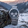 Sonata Multifunction Black Dial Black Metal Strap Watch For Men