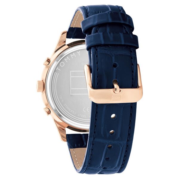 Tommy Hilfiger Quartz Analog Blue Dial Blue Leather Strap Watch For Men - image number 2