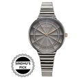 Titan Aura Quartz Analog Rose Gold Dial Stainless Steel Strap Watch for Women