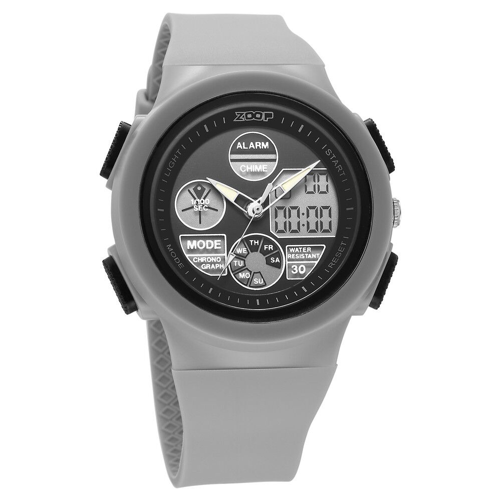 Buy Online Zoop By Titan AnaDigi Quartz Digital Black Dial With Grey Plastic Strap Watch For Kids 16040pp01w Titan