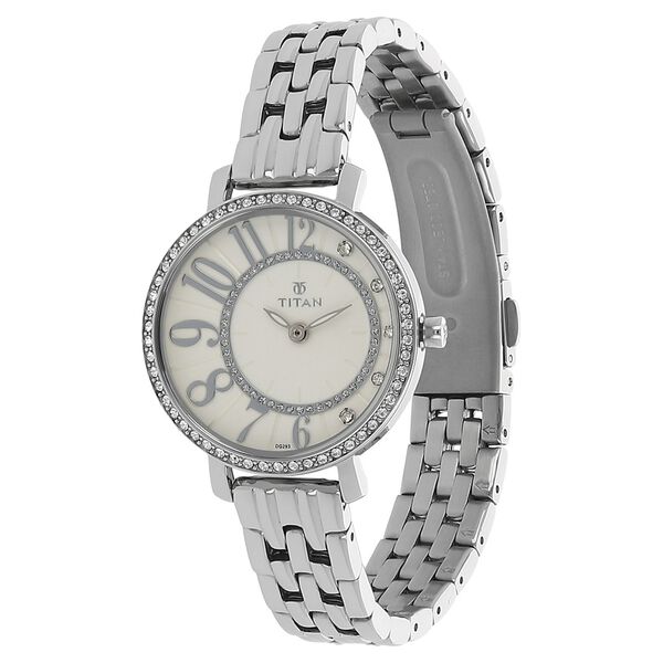 Titan Quartz Analog Silver Dial Stainless Steel Strap Watch for Women - image number 1