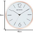 Titan Metallic Wall Clock White Dial with Rose Gold Sleek frame and Silent Sweep Technology - 40.0 cm x 40.0 cm (Large) - image number 5